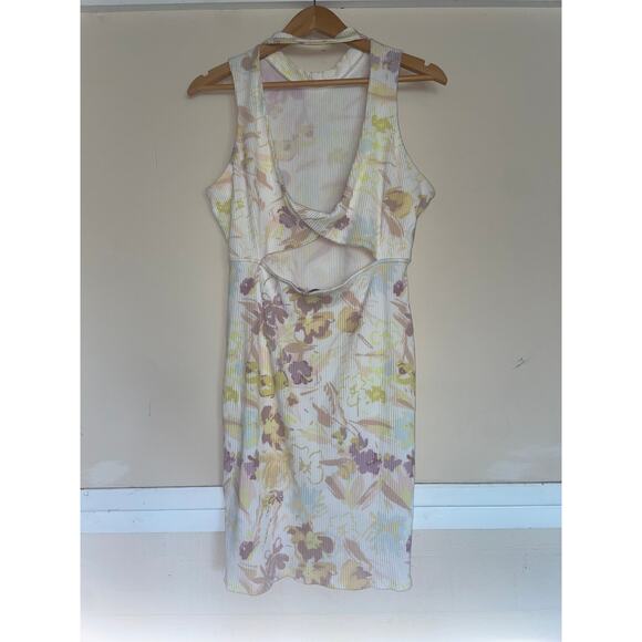 TED BAKER Effi Twist Back Dress Ribbed Knit Bodycon Midi High Neck Size 12 M/L - Picture 6 of 9